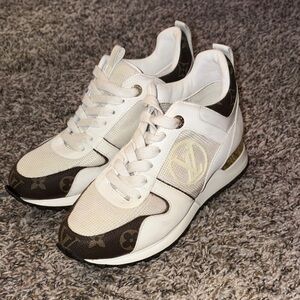 Louis Vuitton White and Brown Sneakers
